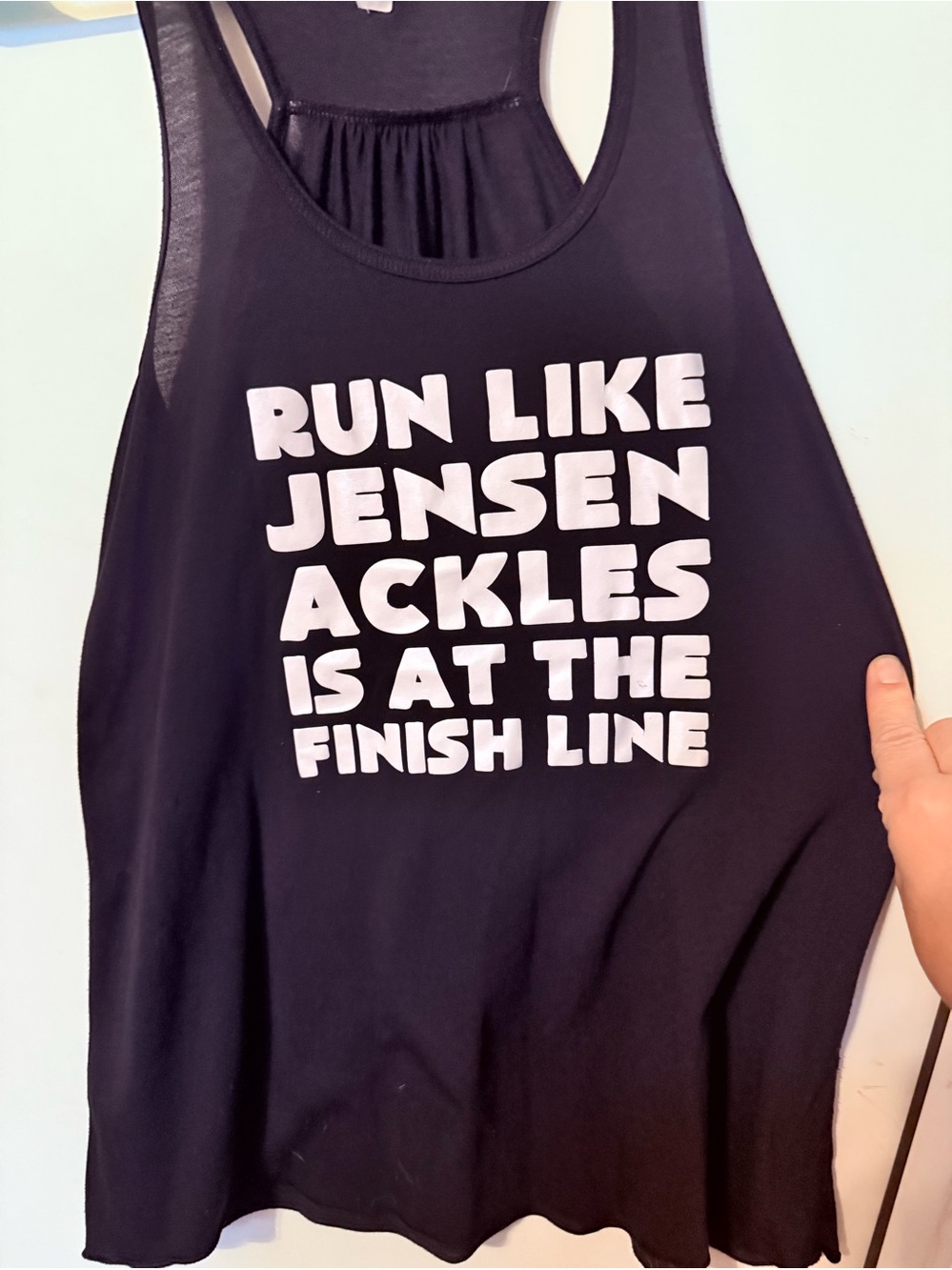 Run Like Jensen Ackles Is At The Finish Line Tank Top Racerback L Supernatural